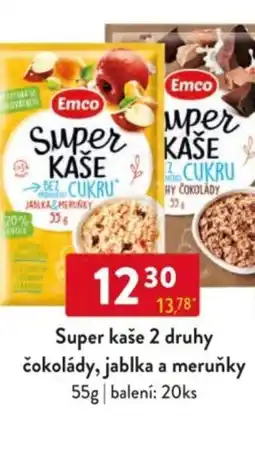 Qanto Emco Super kaše 2 druhy čokolády, jablka a meruňky nabídka