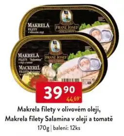 Qanto Makrela filety v olivovém oleji, Makrela filety Salamina v oleji a tomatě nabídka