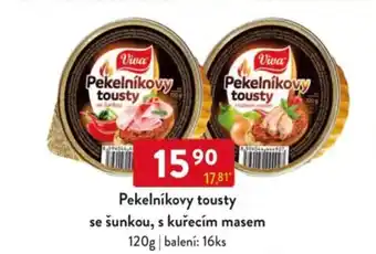 Qanto Viva Pekelníkovy tousty se šunkou, s kuřecím masem nabídka