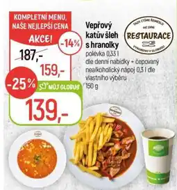 Globus Vepřový katův šleh s hranolky nabídka