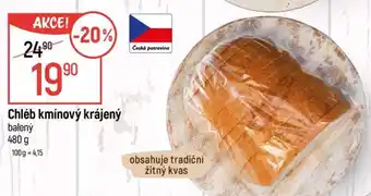 Chléb kmínový krájený