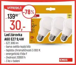 Globus Led žárovka A60 E27 9,4W nabídka