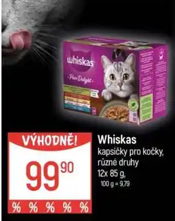 Globus Whiskas kapsičky pro kočky různé druhy nabídka