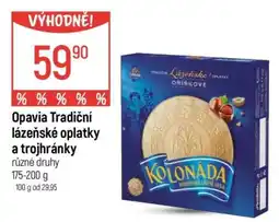 Globus Opavia Tradiční lázeňské oplatky a trojhránky nabídka