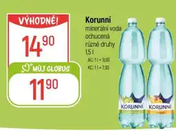 Globus KORUNNÍ Minerální voda ochucená nabídka