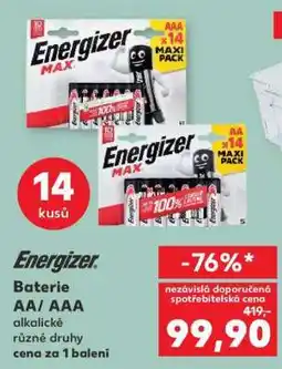 Kaufland Energizer Baterie AA/ AAA nabídka