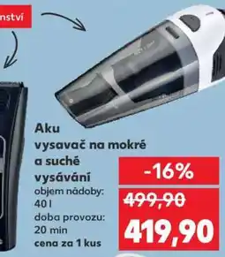 Kaufland Aku vysavač na mokré a suché vysávání nabídka