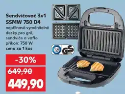 Kaufland Sendvičovač 3v1 SSMW 750 D4 nabídka