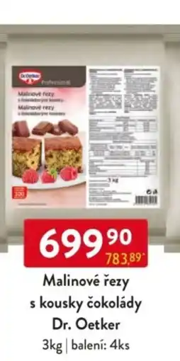 Qanto Dr. Oetker Malinové řezy s kousky čokolády nabídka