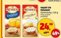 Penny Market Tavený sýr président nabídka