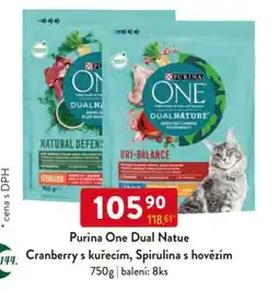 Qanto Purina One Dual Natue Cranberry s kuřecím, Spirulina s hovězím nabídka