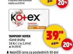 Penny Market Tampony kotex nabídka