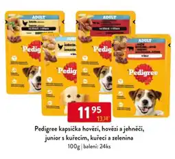 Qanto Pedigree kapsička hovězí, hovězí a jehněčí, junior s kuřecím, kuřecí a zelenina nabídka