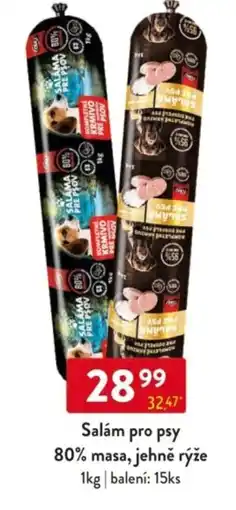 Qanto Salám pro psy 80% masa, jehně rýže nabídka