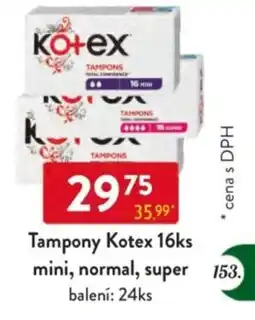 Qanto Tampony Kotex 16ks mini, normal, super nabídka