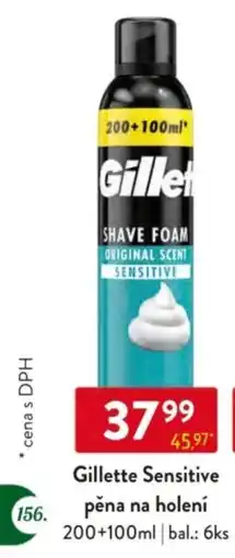 Qanto Gillette Sensitive pěna na holení nabídka
