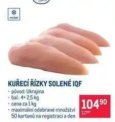 Makro KUŘECÍ ŘÍZKY SOLENÉ IQF nabídka