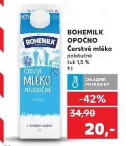 Kaufland BOHEMILK OPOČNO Čerstvé mléko polotučné nabídka