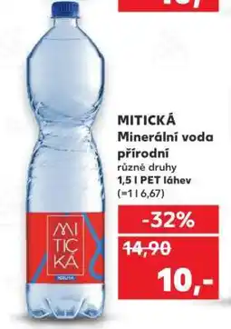 Kaufland MITICKÁ Minerální voda přírodní nabídka
