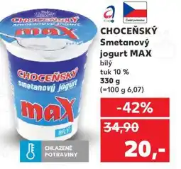 Kaufland CHOCEŇSKÝ Smetanový jogurt MAX nabídka