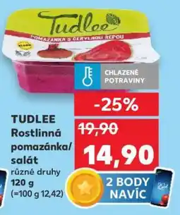Kaufland TUDLEE Rostlinná pomazánka/salát nabídka