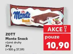 Kaufland Zott Monte Snack nabídka