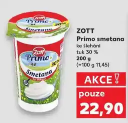 Kaufland Zott Primo Smetana nabídka