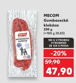 Kaufland MECOM Gombasecká klobása nabídka
