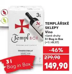 Kaufland Templářské sklepy víno nabídka