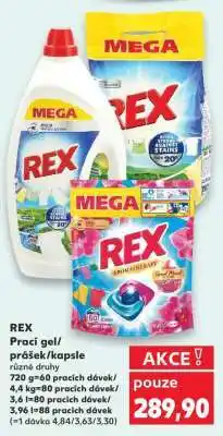 Kaufland REX Prací gel/ prášek/kapsle nabídka