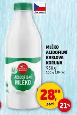 Penny Market MLÉKO ACIDOFILNÍ KARLOVA KORUNA nabídka