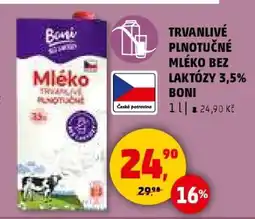 Penny Market TRVANLIVÉ PLNOTUČNÉ MLÉKO BEZ LAKTÓZY 3,5% BONI nabídka