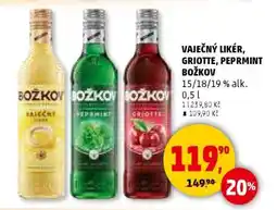 Penny Market Vaječný likér, Griotte, Peprmint Božkov nabídka