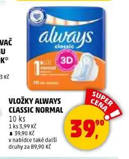 Penny Market Vložky Always Classic Normal nabídka