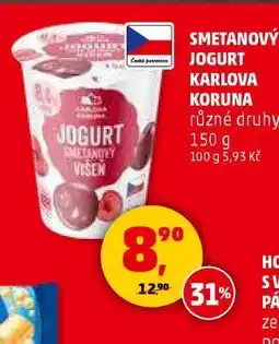 Penny Market Smetanový jogurt Karlova Koruna nabídka