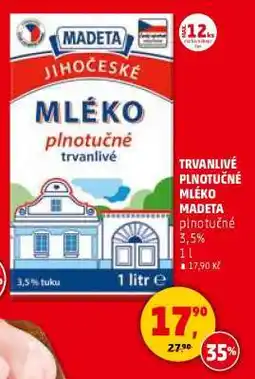 Penny Market TRVANLIVÉ PLNOTUČNÉ MLÉKO MADETA nabídka