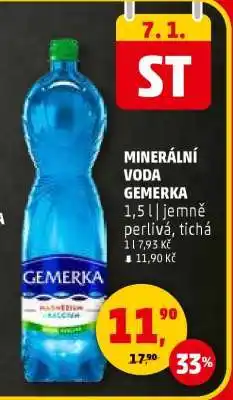 Penny Market MINERÁLNÍ VODA GEMERKA nabídka