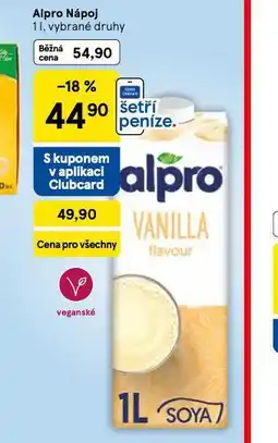 Tesco Alpro nápoj nabídka