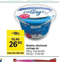 Tesco Madeta jihočeský cottage sýr nabídka
