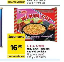 Tesco Mi kim chi instantní nudlová polévka nabídka