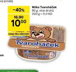 Tesco Milko tvaroh nabídka