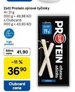 Tesco Zott protein sýrové tyčinky nabídka