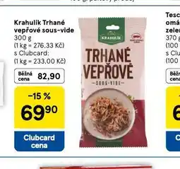 Tesco Krahulík trhané vepřové sous-vide nabídka