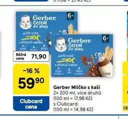 Tesco Gerber mlíčko s kaší nabídka