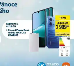 Tesco Redmi 15c 4/128 gb + xiaomi power bank 10000mah nabídka