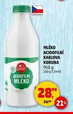 Penny Market MLÉKO ACIDOFILNÍ KARLOVA KORUNA, 950 g nabídka