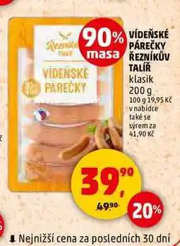 Penny Market VÍDEŇSKÉ PÁREČKY ŘEZNÍKŮV TALÍŘ, 200 g nabídka