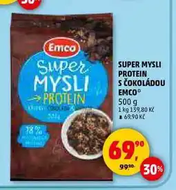 Penny Market SUPER MYSLI PROTEIN S ČOKOLÁDOU EMCO, 500 g nabídka
