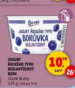 Penny Market JOGURT ŘECKÉHO TYPU BEZLAKTÓZOVÝ BONI, 125 g nabídka