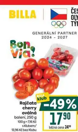Billa Rajčata cherry oválná balení, 250 g nabídka